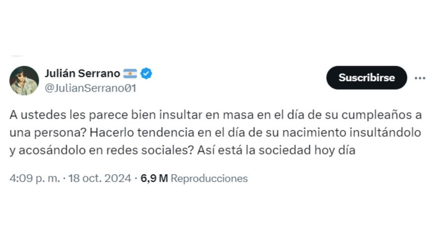 Julián Serrano se fue de X