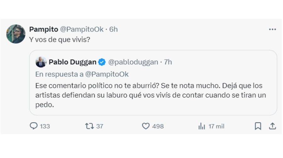 Cruce Pampito y Pablo Duggan