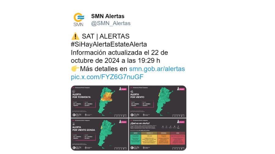 20241022 Alerta meteorológica en el AMBA y otras zonas del país