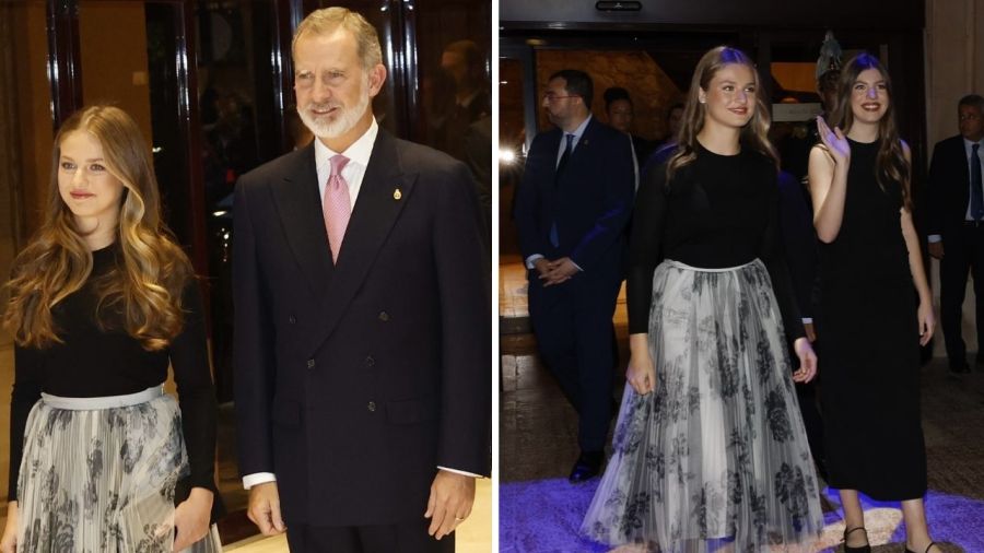 La falda con la que la princesa Leonor se distinguió entro los looks sobrios de su hermana y madre 