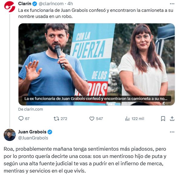 Juan Grabois insultó a un periodista