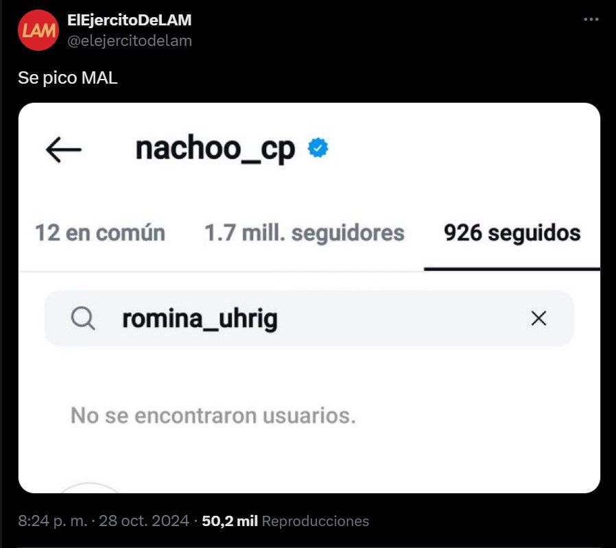 La contundente reacción de Nacho Castañares después de las declaraciones de Romina Uhrig sobre Coti Romero