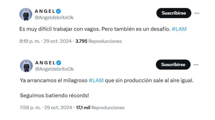 Ángel de Brito explotó contra la producción de LAM