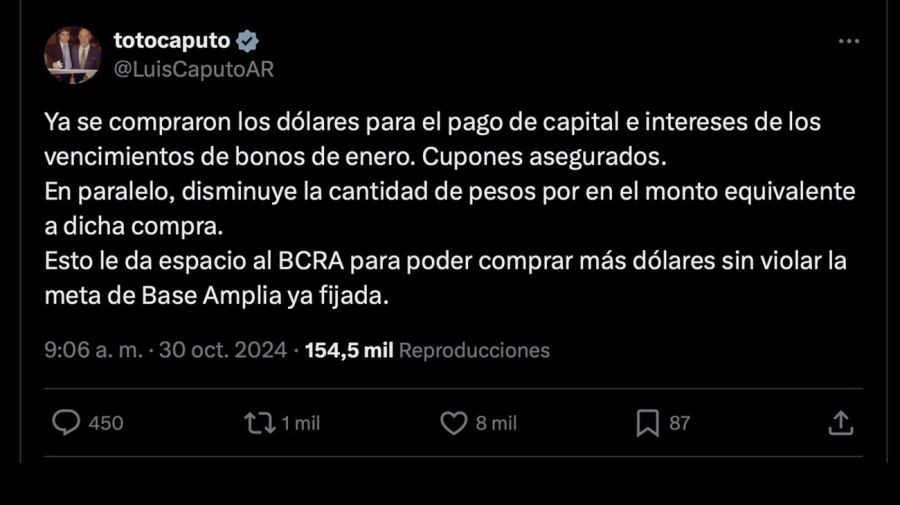 Mensaje de Caputo