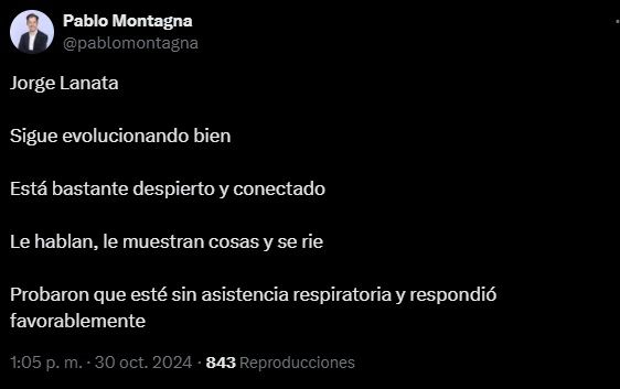 Pablo Montagna reveló nuevos detalles de Jorge Lanata este miércoles 30 de octubre