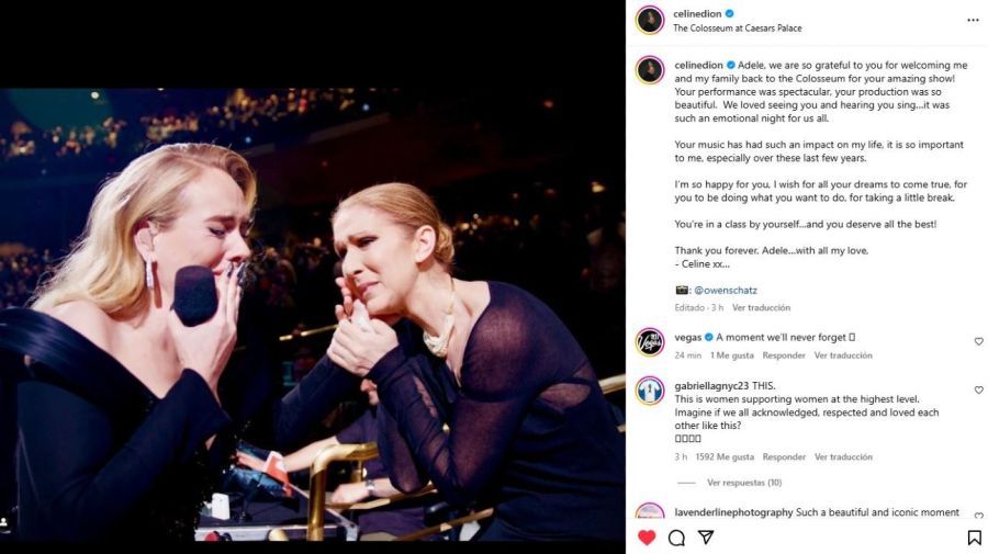 Mensaje de Céline Dion a Adele