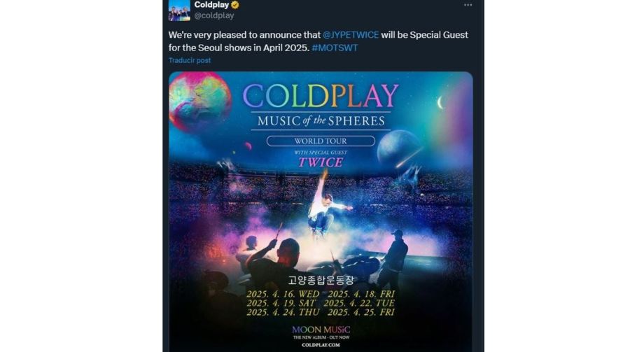 TWICE se presentará en los shows de Coldplay en 2025