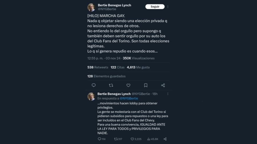 Tweet de Bertie Benegas Lynch