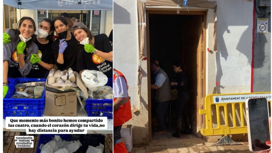 Rosalía voluntaria en Valencia tras la DANA