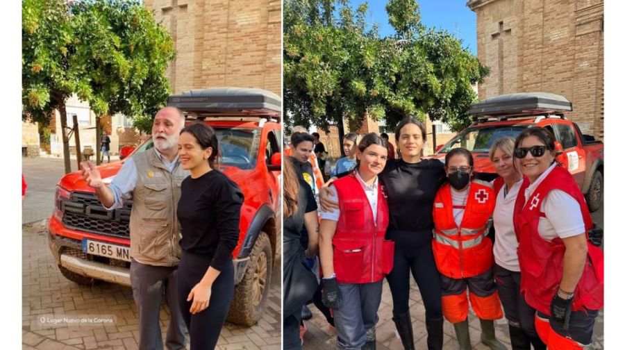 Rosalía voluntaria en Valencia tras la DANA