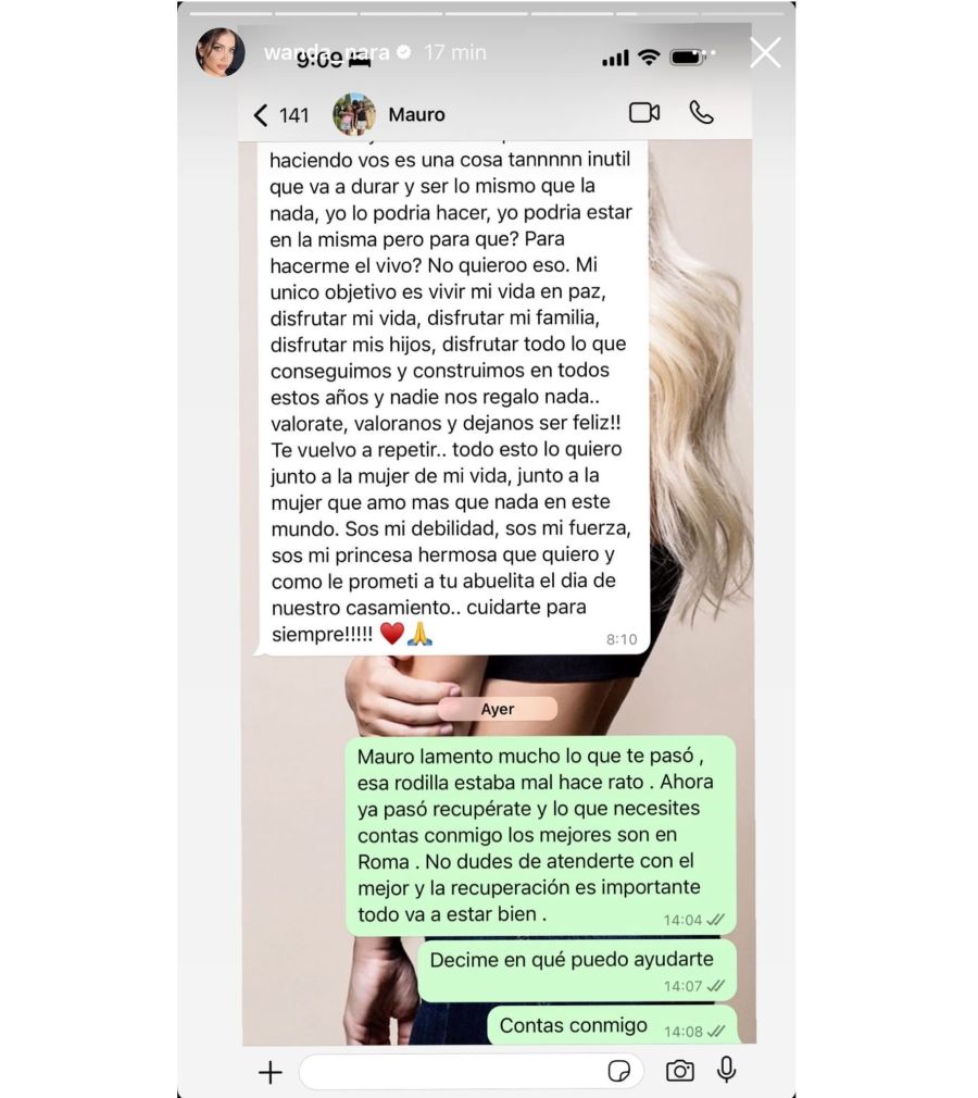 Chat de Mauro Icardi con Wanda Nara