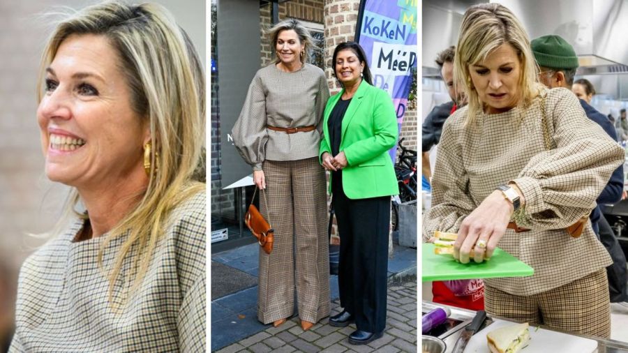 La reina Máxima sorprendió con su outfit vintage en un taller de cocina 