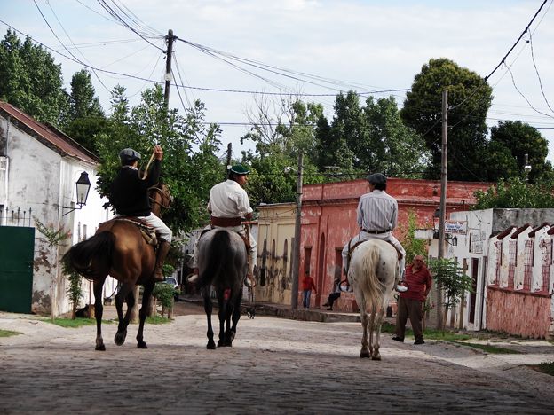 horse on cobblestones