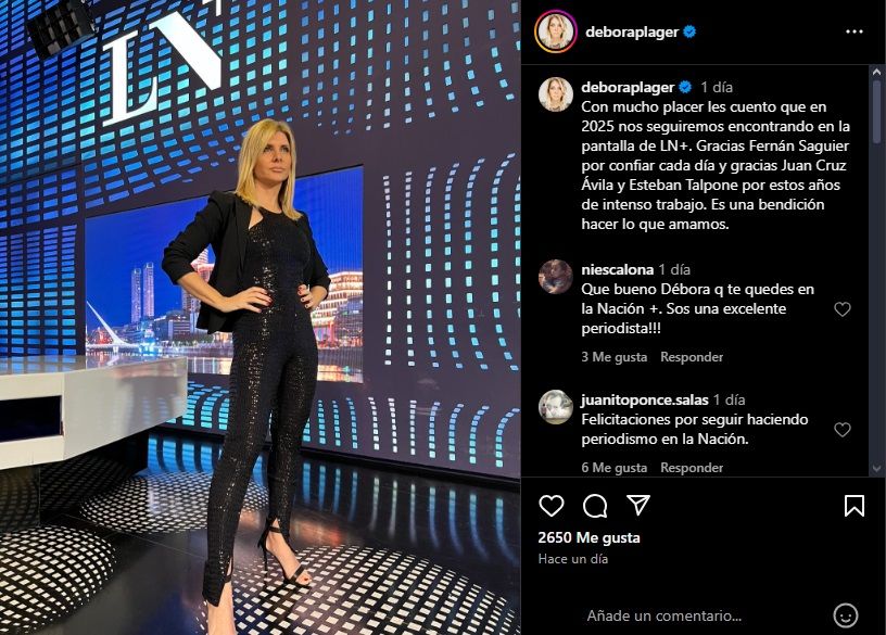 Débora Plager confirmó que seguirá en LN+