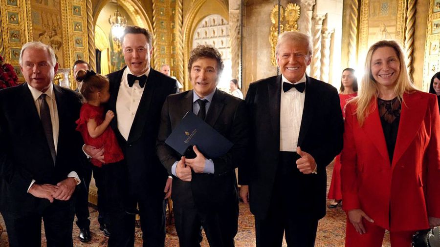 Fotogaleria Gerardo Werthein, al director ejecutivo de Tesla y SpaceX, Elon Musk, al presidente de Argentina, Javier Milei, al presidente Donald Trump