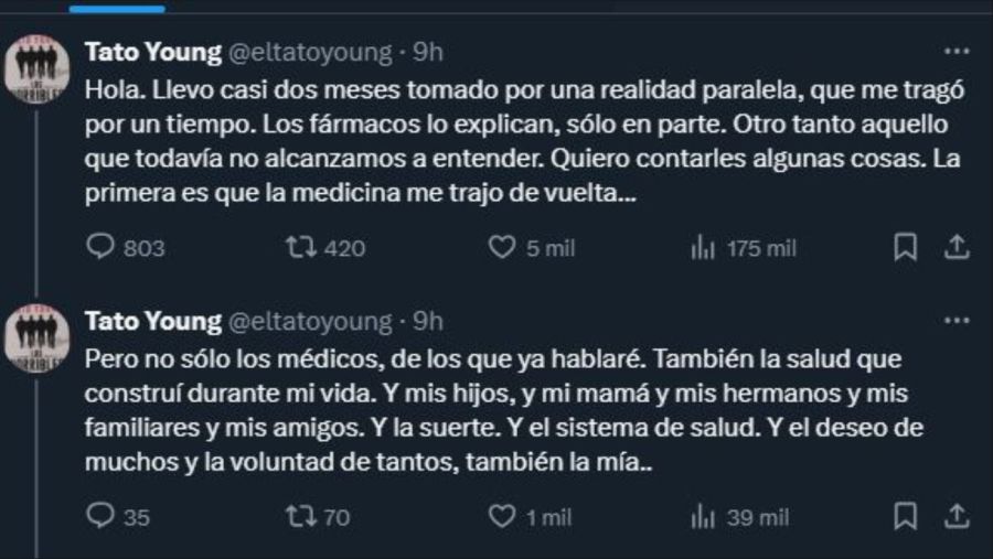 Tato Young habló de su salud