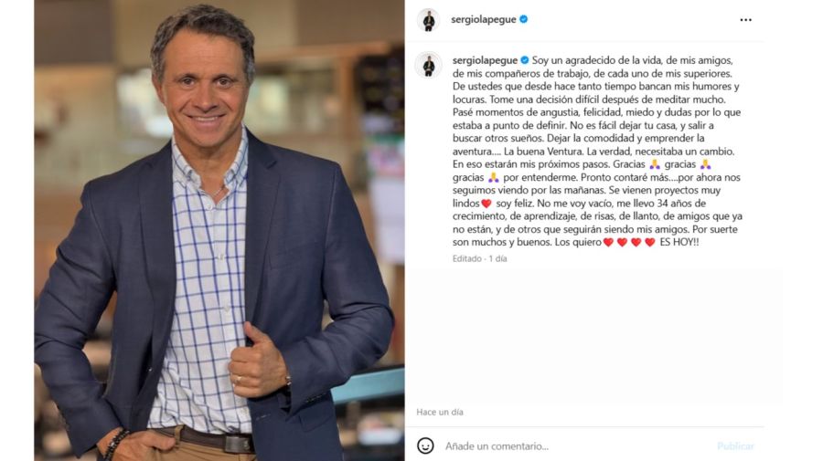 La reflexión de Sergio Lapegüe tras renunciar a TN