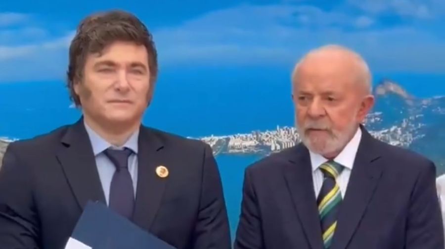 La foto de Lula da Silva y Javier Milei en el G20.