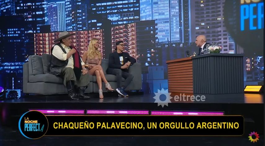 Chaqueño Palavecino, Nicole Neumann y Maravilla Martínez en el programa La Noche Perfecta