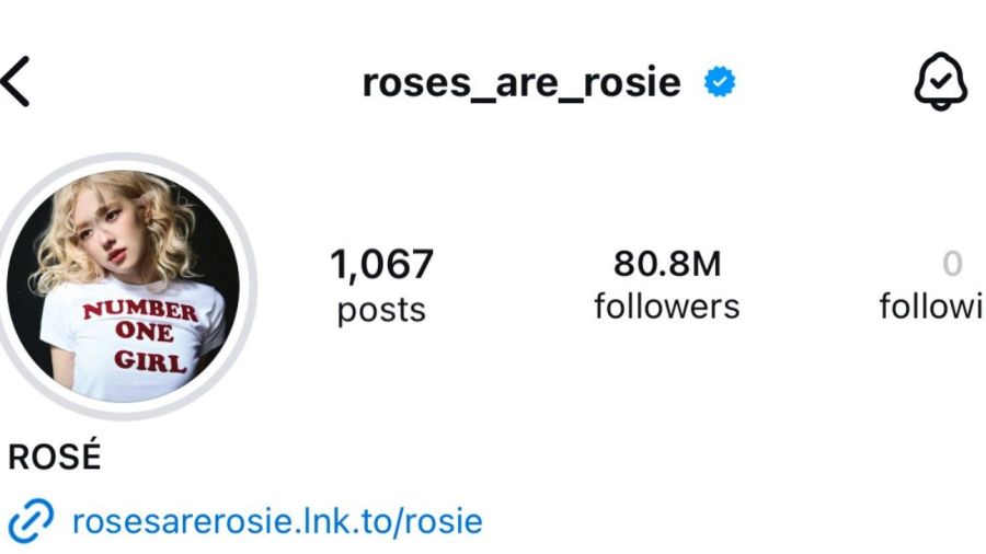 Rosé nueva foto de perfil de Instagram