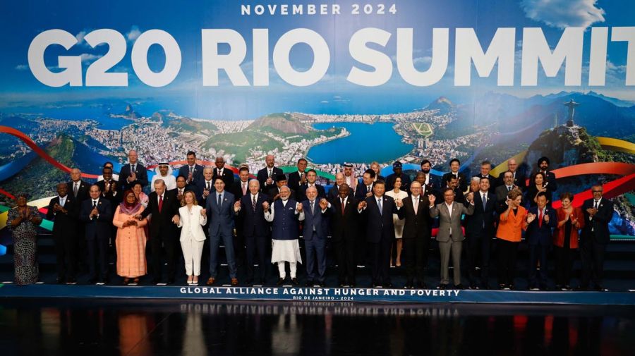 Foto de familia en la Cumbre del G20 en Brasil sin Javier Milei