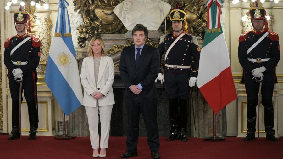 Javier Milei y Giorgia Meloni en Casa Rosada