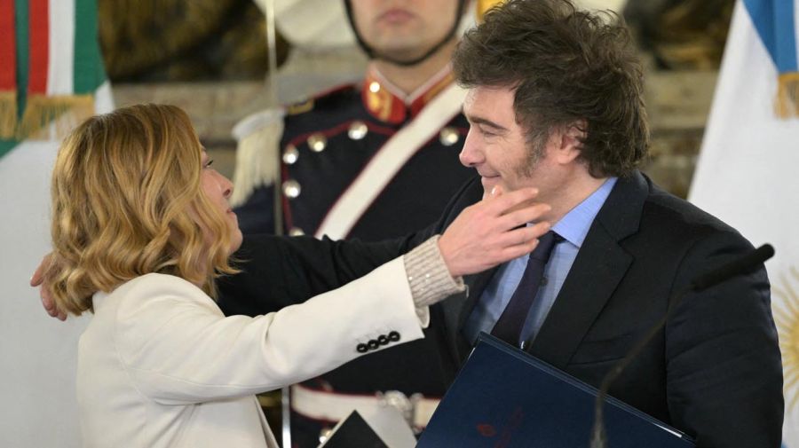 Javier Milei y Giorgia Meloni en Casa Rosada