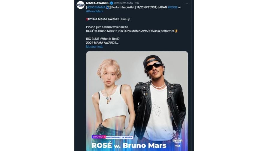 Rosé y Bruno en los MAMA Awards 2024