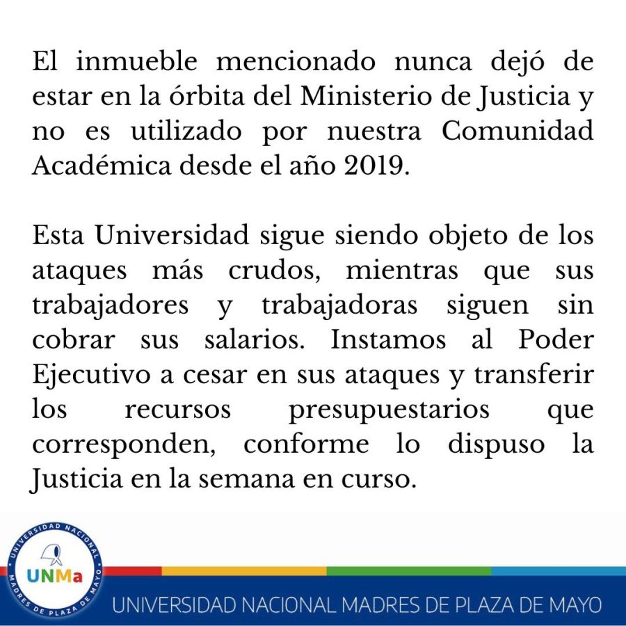 el comunicado de la UNMa