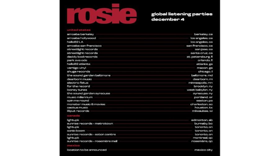 Listening party de rosie de Rosé en Argentina