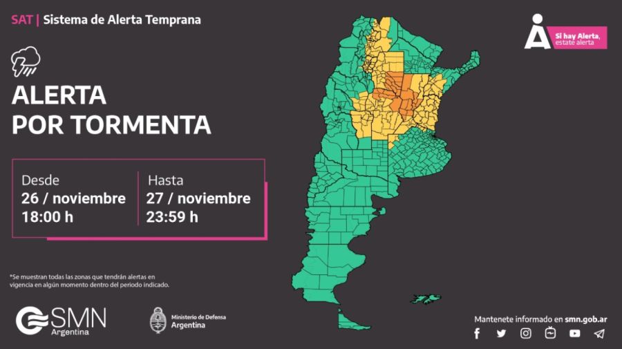 Alerta naranja por tormentas