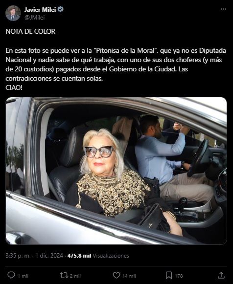 Javier Milei Elisa Carrió 20241201