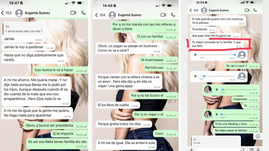 Los chats de la China Suárez y Wanda Nara