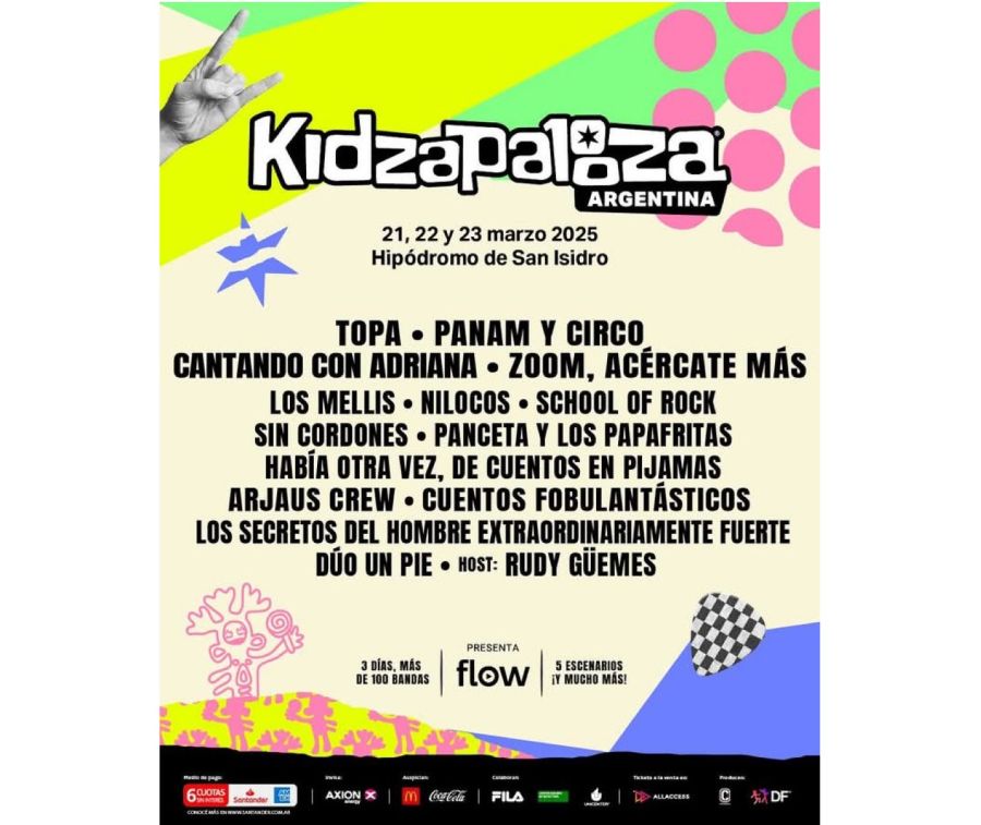 El line up del Kidzapalooza