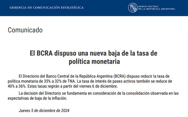 Comunicado Banco Central