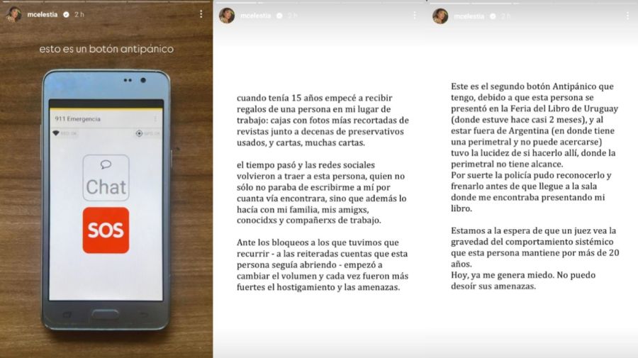 El desesperante momento de Celeste Cid por un hombre que la acosa desde  hace más de 20 años: "Me genera miedo, no puedo desoír sus amenazas" |  Exitoina