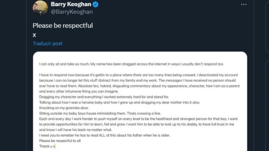 Comunicado de Barry Keoghan