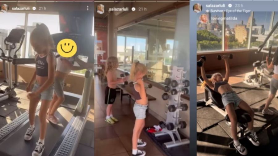 La hija de Luciana Salazar en el gimnasio