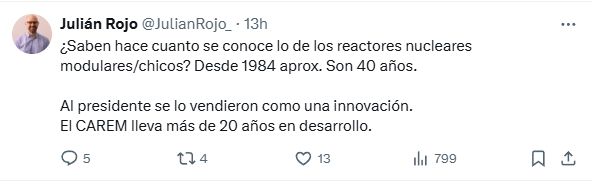 El tuit de Julián Rojo.
