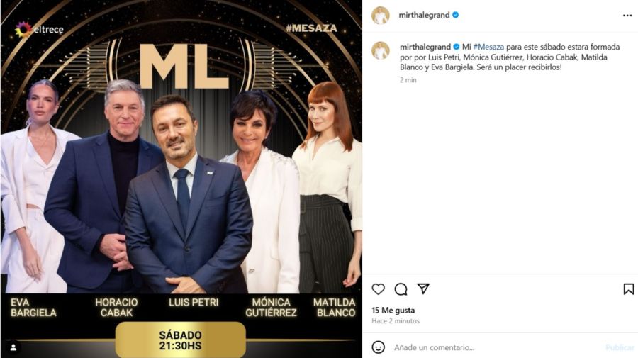 Quiénes serán los invitados de Mirtha Legrand para el sábado 14 de diciembre