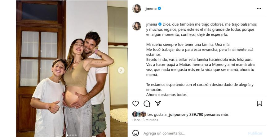 Jimena Barón anunció que está embarazada