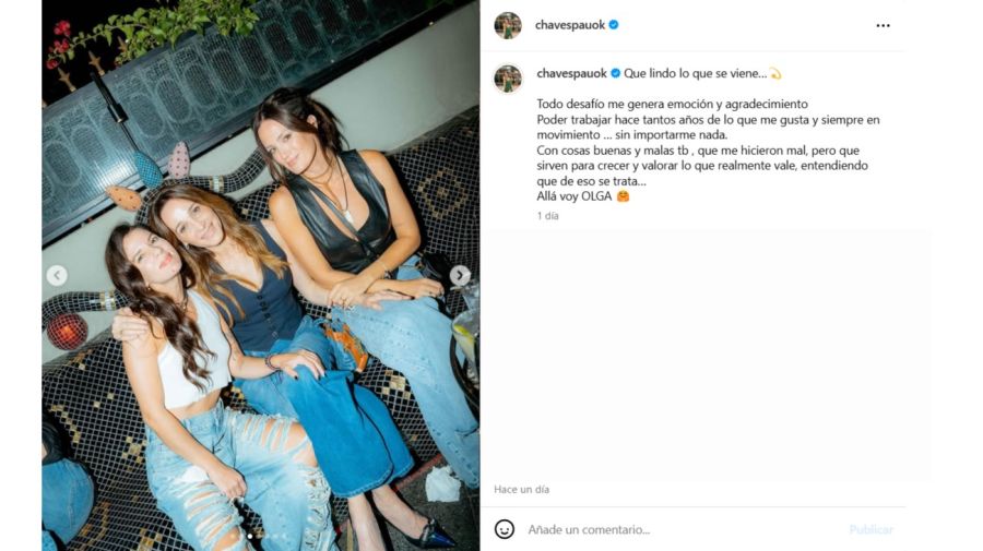 La emoción de Paula Chaves por su llegada a Olga