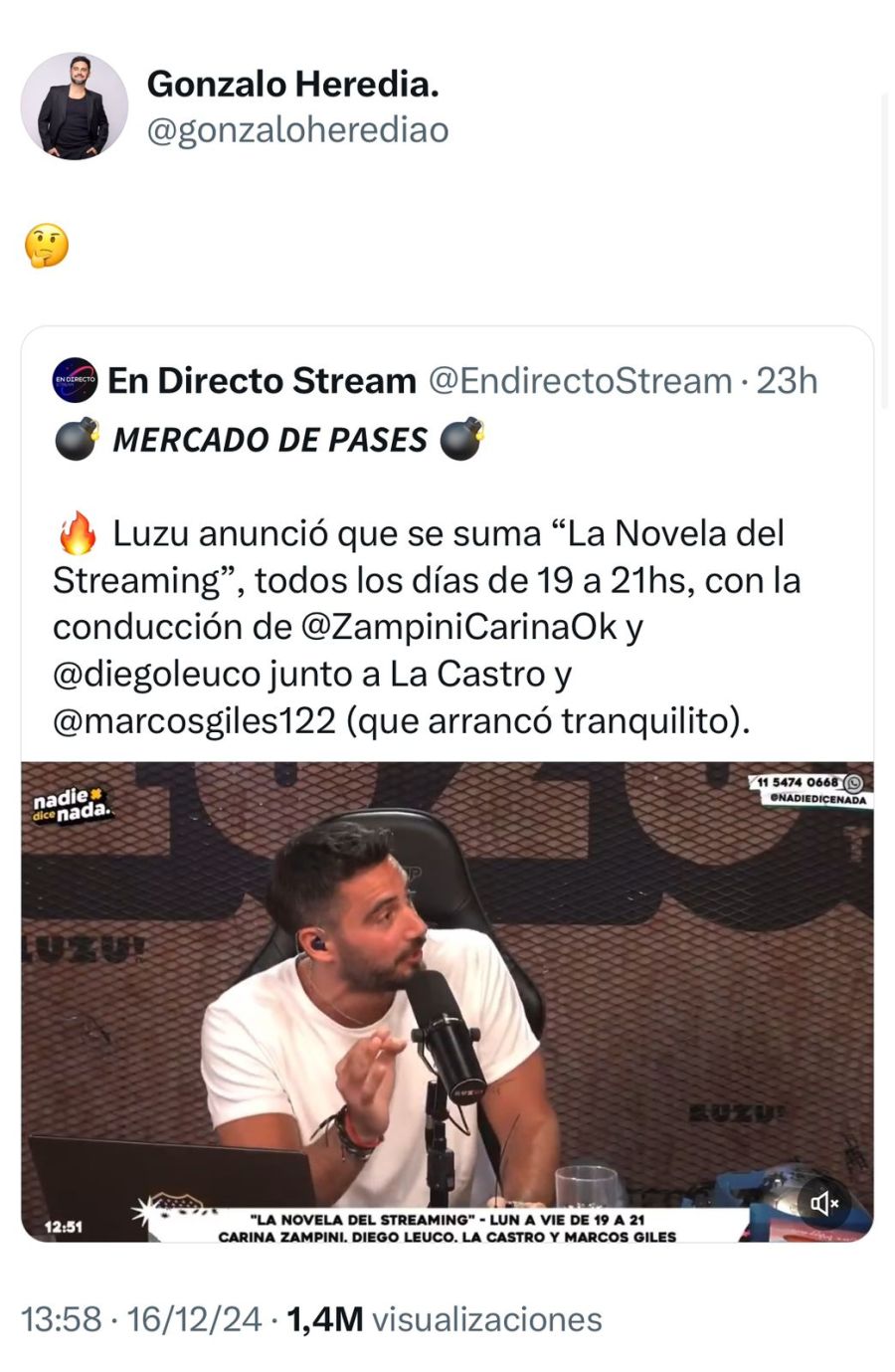 Gonzalo Heredia contra Luzu