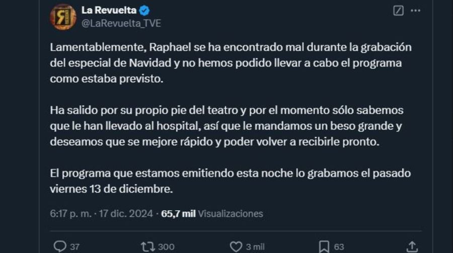 Tweet raphael internado