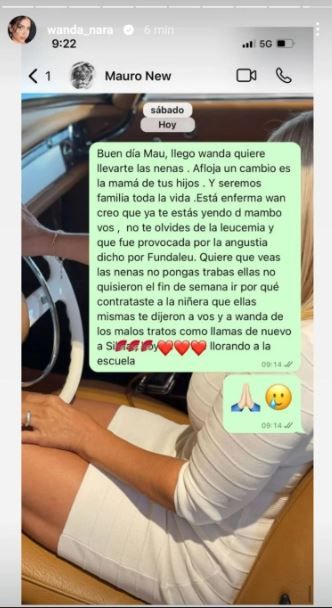 Wanda Nara mostró chats privados de su madre con Mauro Icardi