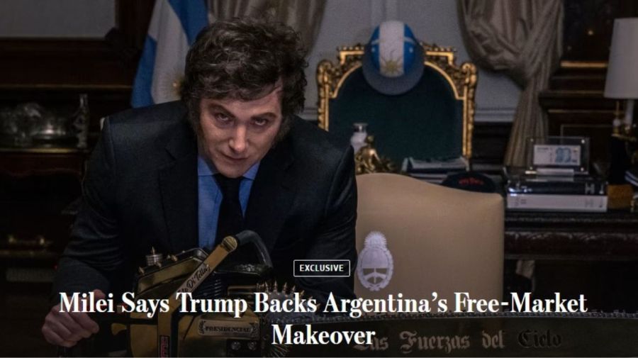 Javier Milei dijo que confía en que Donald Trump ayude a conseguir un acuerdo con el FMI entrevista con The Wall Street Journal