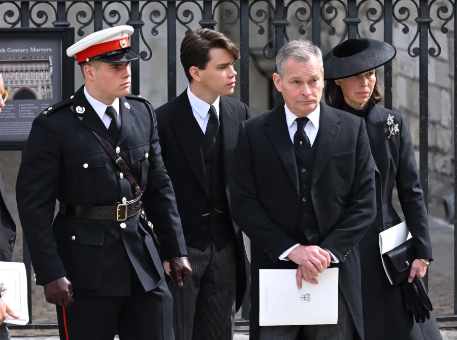 Samuel Chatto durante el funeral de Isabel II