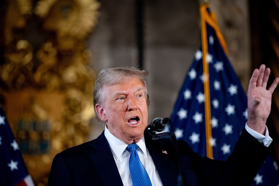 President-Elect Trump Speaks To The Press At Mar-A-Lago