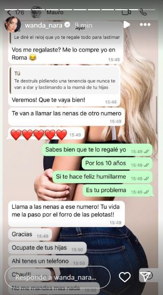 Nuevo round: Wanda Nara mostró nuevos chats y reveló cómo Mauro Icardi habla de la China Suárez