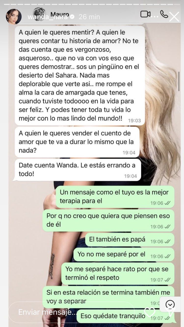 Wanda Nara mostró nuevos chats y reveló cómo Mauro Icardi trata a la China Suárez